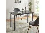 Tavolo Da Pranzo 'Tammela' Per 4 Persone 120 X 60 Cm Gambe In Acciaio Aspetto Marmo, Nero