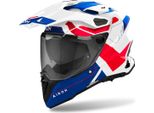 Casco Motocross Airoh Commander 2 Reveal, Bianco/Blu/Rosso, Xs (53/54)