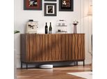 Credenza Flieks Con 2 Ante E 3 Cassetti, Credenza 150X40X80 Cm, Mobile Da Cucina Con Ripiani Regolabili, Mobile In Piedi In Legno Marrone