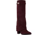 Van Hill Stivali Classici Da Donna Con Fibbie In Pizzo Scarpe 841807, Colore: Borgogna Velours, Taglia: 40