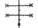 Techly ICA-LCD-382-Q Techly Schreibtischhalterung F. 4LCD 13"-27"" 4X8Kg M. Klemme"