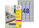 Avery Durable Heavy Duty L6009 - Poliestere - Adesivo Permanente - Argento - 45,7 X 21,2 Mm 4800 Etichette (100 Fogli X 48) Etichette (L6009-100)