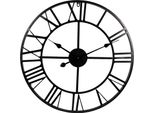 Orologio Da Parete Clayre & Eef Ø 60 Cm In Metallo Nero