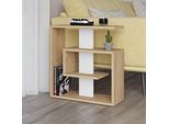 Decortie Saly Comodino Moderno, Rovere-Bianco, 40 X 20 X 86 Cm