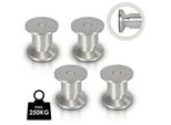 Fiqops 4X Piedi Per Mobili Piedi Per Mobili Piedi In Alluminio Diametro 40 Mm Altezza 60 Mm Argento Altezza Regolabile
