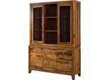 MASSIVMOEBEL24 | Ancona #145 Credenza In Legno Di Sheesham - Laccato / Marrone 140X45X200