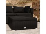 The Living Store Sgabello Da Giardino Con Cuscino Nero 70X70X30 Cm Poly Rattan