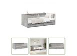 The Living Store Letto Da Giorno Con Cassetti In Cemento Grigio 75X190 Cm Materiale Legno