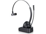 Csl Wireless Headset Mono, Bluetooth, Stazione Di Ricarica, Cuffie Con Microfono Flessibile, Nero