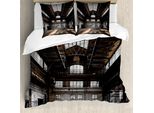 Abakuhaus Copripiumino Industriale, Alter Hangar, Antiacaro, Adatto A Chi Soffre Di Allergie, Con Federe, 155 Cm X 220 Cm - 80 X 80 Cm, Marrone, Bianco, Grigio