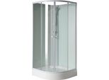 Cabine Doccia Aqualine - Cabina Doccia Aigo Con Piatto Doccia, 900X900 Mm, Vetro Bianco/Chiaro YB93