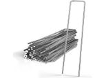 Intirilife 50 X Ancoraggio A Terra 150 X 25 X 2,7 Mm In Acciaio Inox Zincato - Fissaggio In Vello Di Erbacce Chiodo A Terra Barbetta