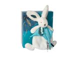 Doudou Set Regalo - Coniglio Di Peluche Con Sgabello 25 Cm Blu