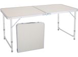 Fch Tavolo Pieghevole 120 X 60 X 55-70 Cm Portatile Multiuso Regolabile In Altezza， Bianco