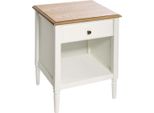 Comodino "Solen"" - Bianco E Color Legno - Atmosphera CréAteur D'intéRieur"