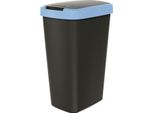 Portarifiuti 45L Con Coperchio Keden Compacta Q Nero Con Bordo Azzurro
