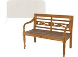Panca Da Giardino Teako Design Aoste In Teak - Panca In Legno Massiccio Resistente Alle Intemperie Con Schienale Floreale (120 Cm, Crema)