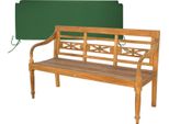 Panca Da Giardino Teako Design Aoste In Teak - Panca In Legno Massiccio Resistente Alle Intemperie Con Schienale Floreale (150 Cm, Verde)