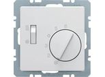 Berker 20296089 Regolatore Di Temperatura, Contatto In Scambio Con Interruttore Di Riscaldamento/Raffreddamento, Q.1/Q.3/Q.7, Bianco Polare Vellutato