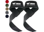 Thor Athletics Ausili Per La Trazione Per L'allenamento Della Forza E Il Powerlifting - Cinghie Per L'allenamento Della Forza Con Ganci Per Uomini E Donne - Nero