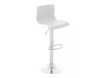 In And Outdoorsgabello Da Bar Justus - Bianco - Seduta In Plastica - Gambe Cromate - Regolabile In Altezza - Altezza Seduta Da 59 A 80 Cm - Deluxe