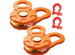 Bozzello Vevor, Limitatore Del Carico Di Lavoro 11T/11,3 Kg, Robusta Puleggia Per Verricello A Cavo Per Fune Sintetica Da 14 Mm O Ganci Morbidi, Accessori Di Recupero Fuoristrada Per Trattori, Camion, Atv E Utv, 2 Confezioni