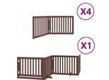 Vidaxl Cancello Per Cani A 12 Pezzi Con Porta Pieghevole Marrone 960 Cm Legno Di Pioppo