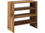 Vidaxl Portascarpe 2 Pezzi Impilabili In Legno Vecchio 60X30X30,5 Cm