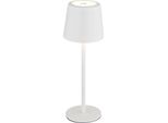 Lampada Da Tavolo A Led, Bianca, Touch Dimmer, Batteria Ricaricabile, Usb, H 28 Cm
