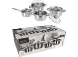 Set Di Pentole Da 8 Pezzi Pentole In Acciaio Inox Ad Induzione Coperchio In Vetro Cucina