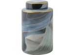 Mauro Ferretti Vaso Elegant Ø 15X24 Cm Blu Oro Con Coperchio