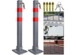 Bettizia Barriera Posticcia 2X Barriera Per Parcheggio Pieghevole 66Cm Bloccabile In Acciaio Inox