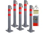 Aopunly Barriera Post 5X Barriera Parcheggio Pieghevole 66Cm Bloccabile Acciaio Inox