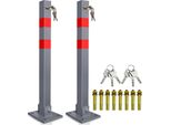 Aopunly Barriera Post 2X Parcheggio Barriera Pieghevole 66Cm Bloccabile In Acciaio Inox