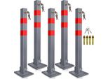 Hebitod Barriera Post 5X Parcheggio Barriera Pieghevole 66Cm Bloccabile In Acciaio Inox