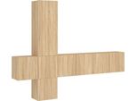 Syfax™ Mobili Tv A Muro 5Pz Rovere Sonoma In Legno Multistrato
