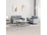 2025 Set Divano Moderno 2 Pezzi Con Cuscini In Tessuto Grigio Chiaro - Divani Classici,Design 2624103 4Parcel
