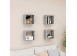 Mensole Di Design A Cubo 4 Pz. Grigio Cemento 26X15X26 Cm - Mensole Da Parete 2025 Nuovo2279317 1Pacco