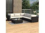 Pratico Set Di Mobili Da Giardino Set Di Mobili Da Balcone Set Di 6 Pezzi Da Giardino Con Cuscini In Poly Rattan Nero - Set Di Mobili Da Giardino ,Mobili Di Design 2736473 3Parcel