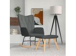 Pratica Sedia A Dondolo Con Sgabello In Tessuto Grigio Scuro - Sedie A Dondolo ,Mobili Di Design 9863065 1Parcel