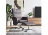 2025 Poltrona Reclinabile Moderna Con Poggiapiedi In Ecopelle Grigia - Poltrona Tv E Reclinabile,Design 1710504 1Pacco