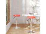 Pratico Sgabello Da Bar 2 Pz. Sgabello Da Bar In Pelle Finta Rossa, Mobili Di Design 5503227 1Pacco