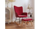 Sedia A Dondolo Con Sgabello In Tessuto Rosso Vino - Sedie A Dondolo Mobili2025 CHY2720358 1Pacco