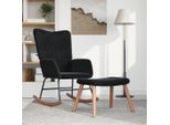 Sedia A Dondolo Di Design Con Sgabello In Velluto Nero - Sedie A Dondolo 2025 New6761387 1Parcel