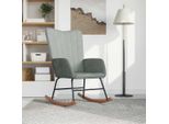 Sedia A Dondolo Simple In Velluto Grigio Chiaro - Sedie A Dondolo DE5576410 1Parcel