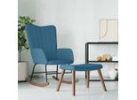 Sedia A Dondolo Con Sgabello Stabli Mobili Velluto Blu - Sedie A Dondolo CC5368585 1Parcel