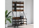 2025 Cloris Appendiabiti Con Scarpiera In Rovere Affumicato 100X40X184 Cm - Appendiabiti Vendita3546837 1Pacco