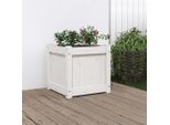Maison Exclusive - Vaso Da Fiori Bianco 40X40X40 Cm In Legno Massello Di Pino