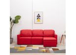 Stabli MöBel Divano Letto Modulare A 3 Posti In Ecopelle Rossa - Divani Classici CC4963361 3Parti