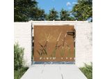 Cancello Da Giardino Design 85X75 Cm In Acciaio Corten Design Erba - GäRtentore 2025 Neu9003405 1Parto